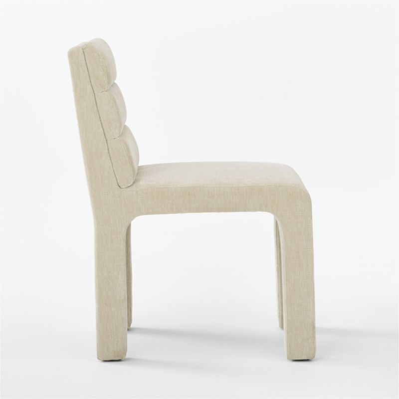 Castell Cream Channel Tufted Performance Fabric Dining Chair Set of 4 - Image 3