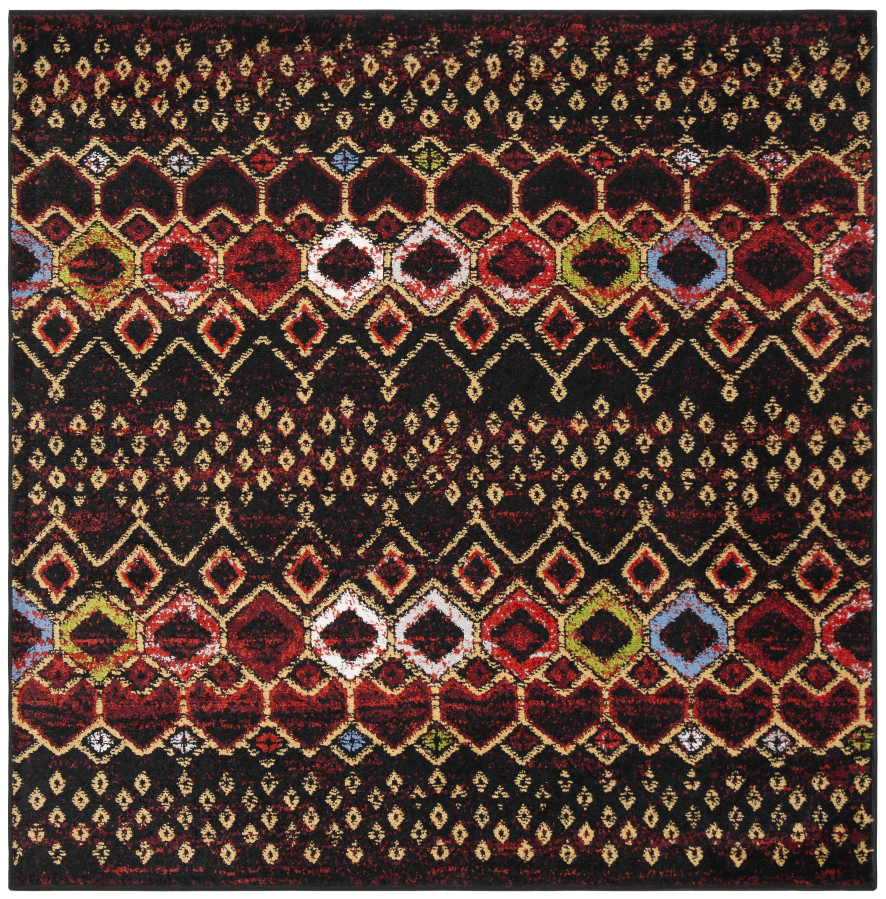 Arlo Home Woven Area Rug, AMS108P, Black/Multi,  5' 1" X 5' 1" Square - Image 0