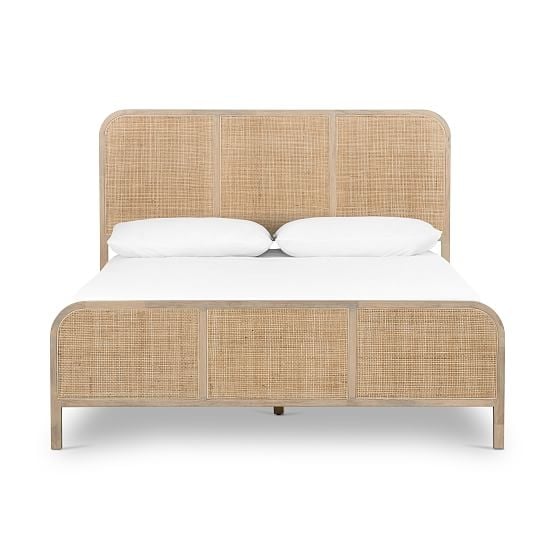 Modern Rattan Bed, Queen, Natural - Image 1