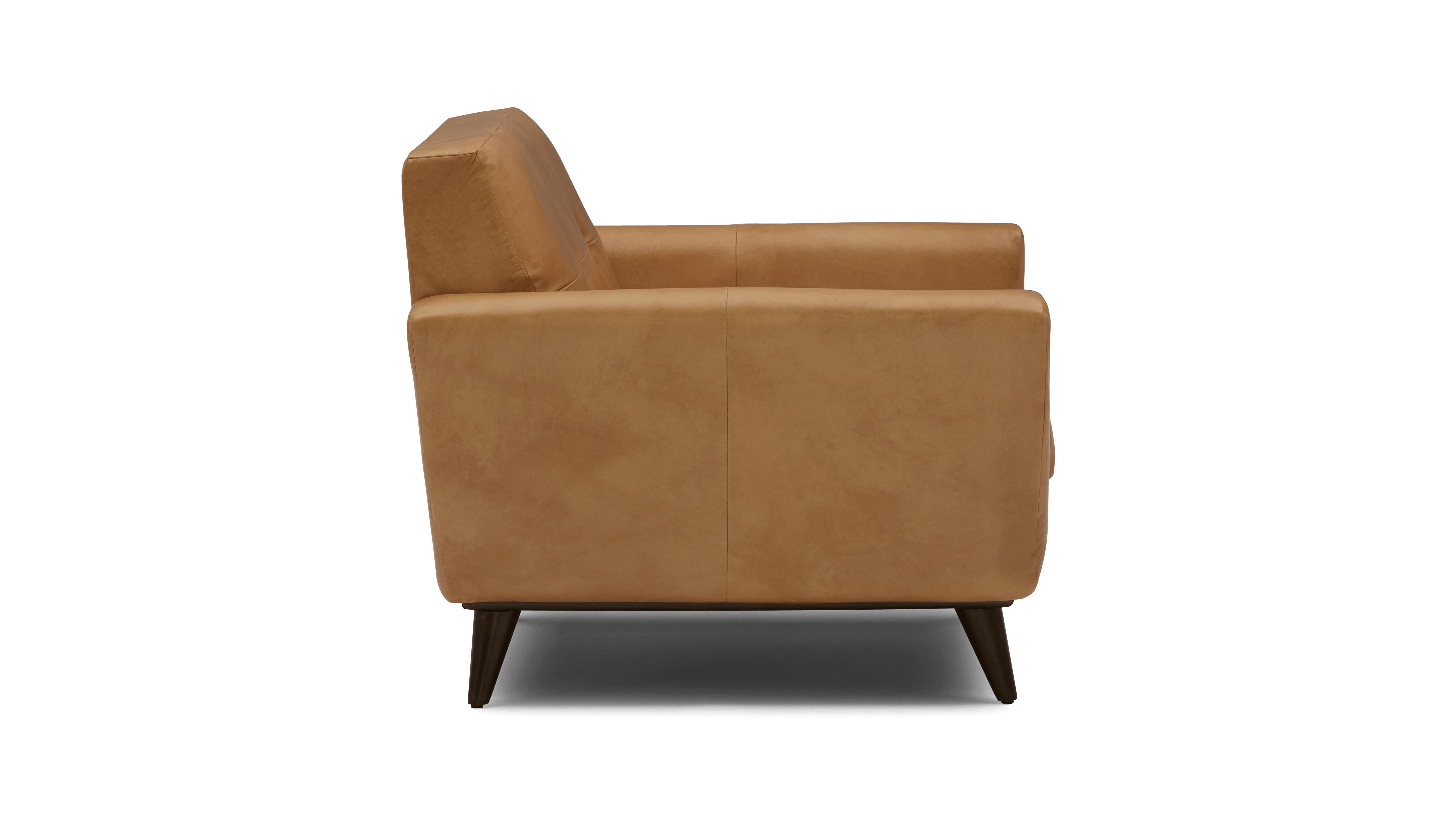 Brown Hughes Mid Century Modern Leather Chair - Santiago Camel - Mocha - Image 2
