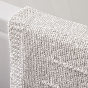 Organic Hand Knit Variegated Bath Mat, White, 20"x34" - Image 1