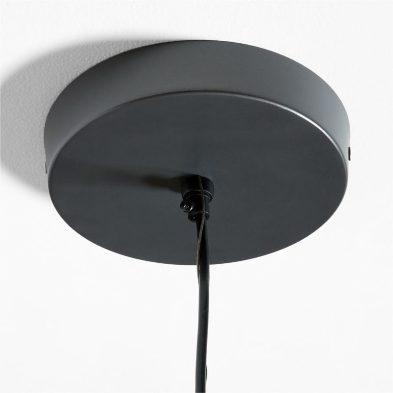 Elara Black Circular Metal Pendant Light 22" - Image 2