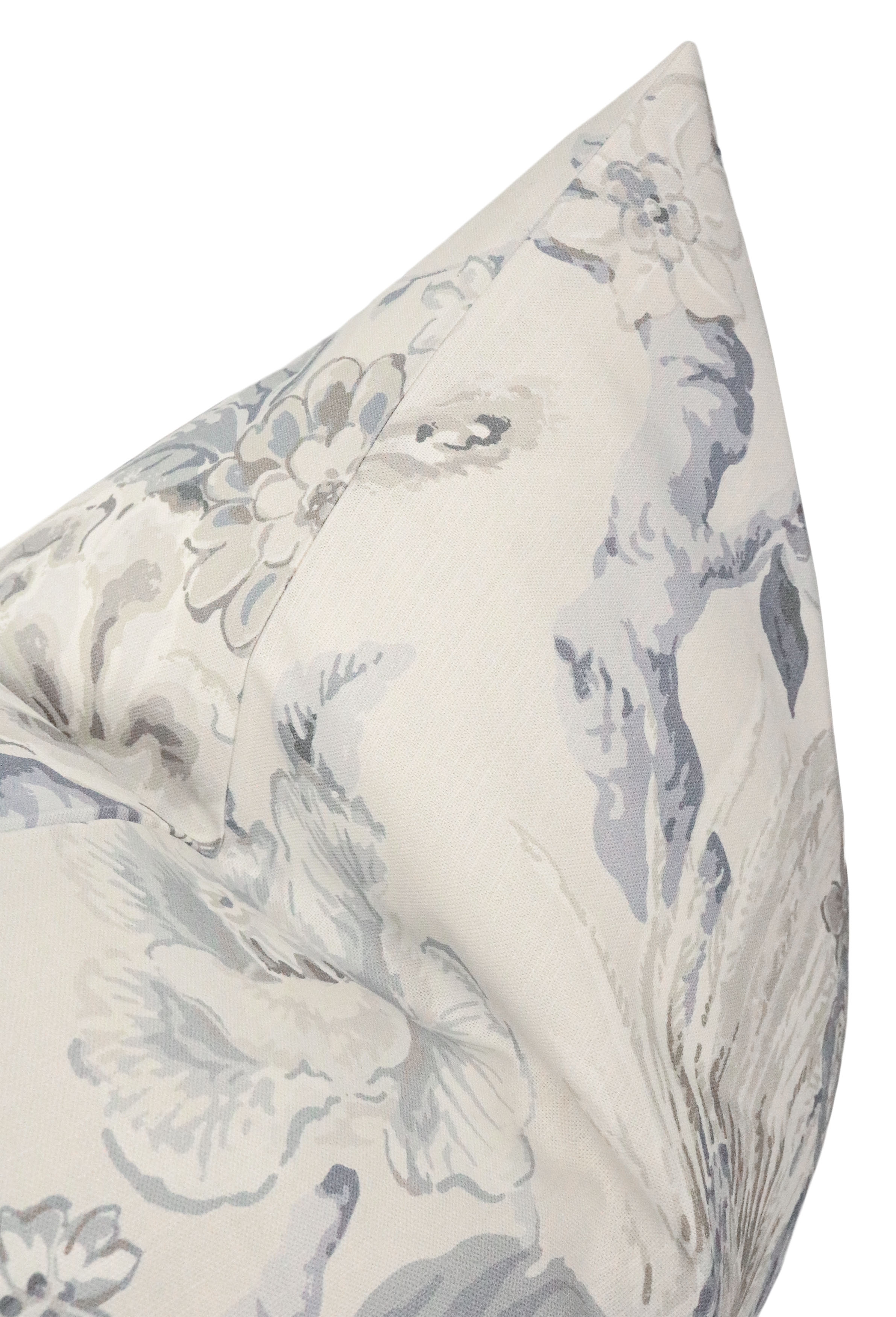 Floral Aviary Print Pillow Cover, Delft, 20" x 20" - Image 2