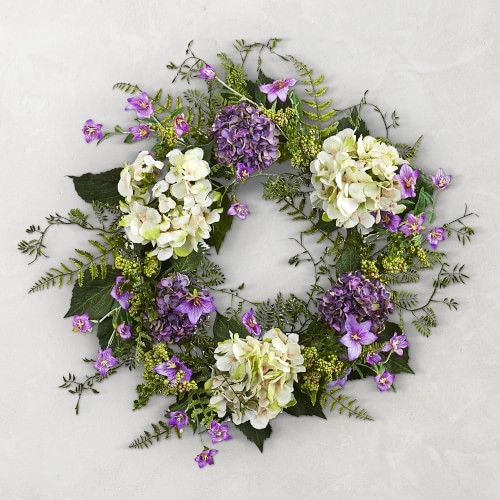 Hydrangea Berry Faux Wreath, 24" - Image 0