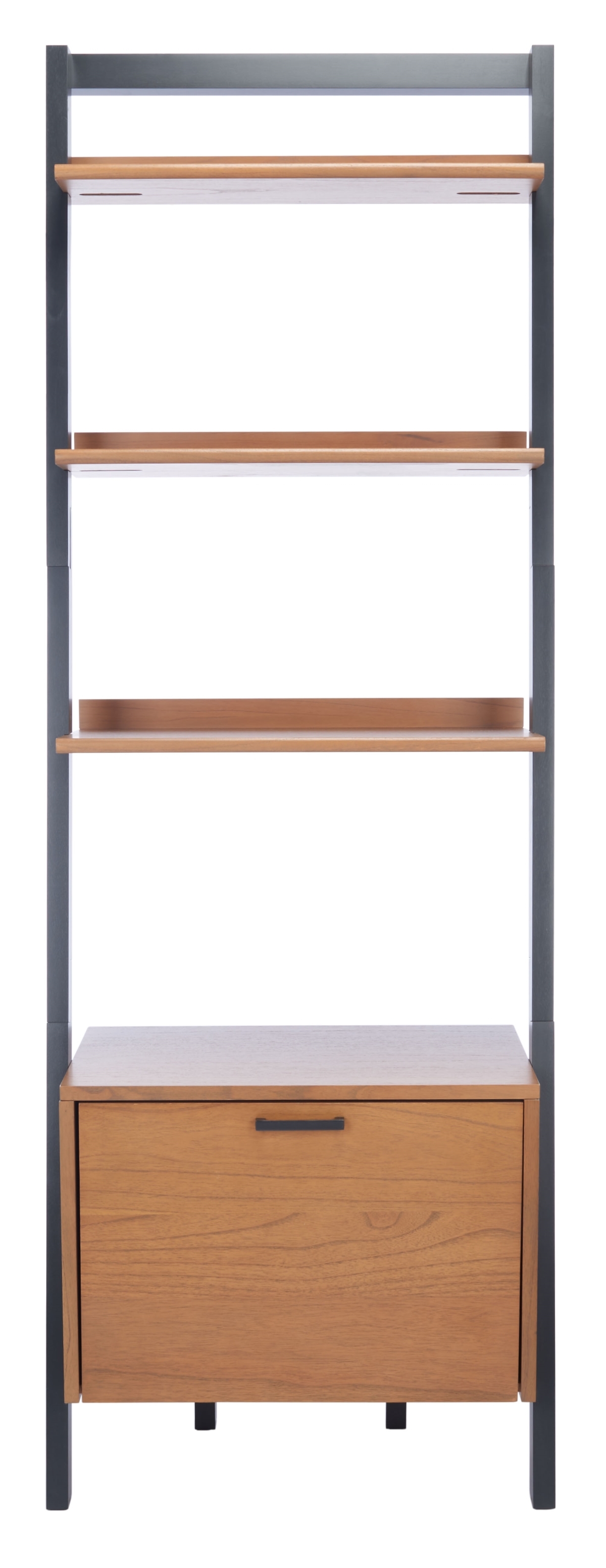 Lavina 3 Shelf 1 Door Etagere - Natural / Charcoal - Safavieh - Image 0