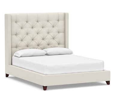Harper Upholstered Tufted Bed without Nailheads, California King, Performance Boucle Oatmeal - Image 0