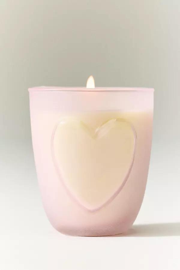 Frosted Heart Fruity Clementine & Jasmine Glass Candle - Image 0