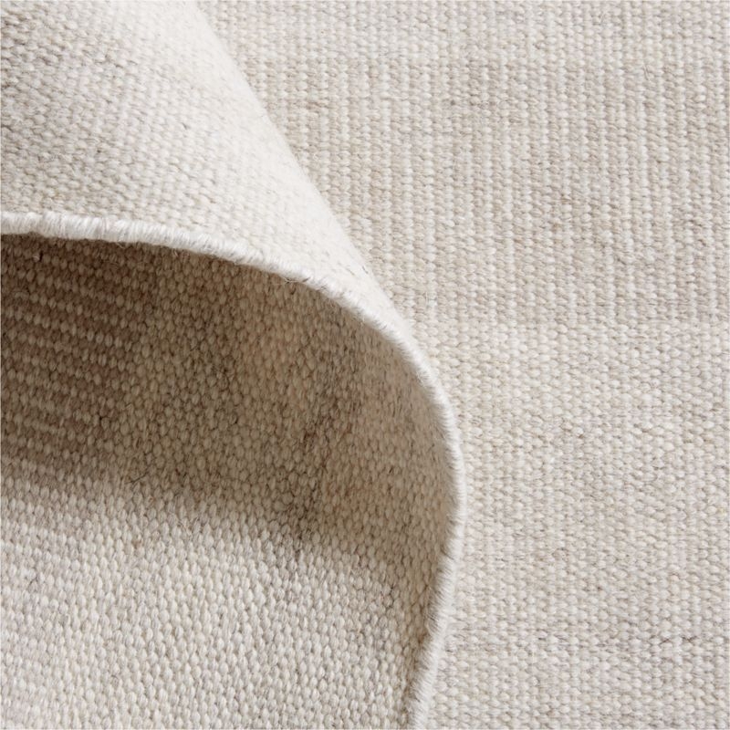 Newport Performance Wool-Blend Handwoven Dove White Area Rug 6'x9' - Image 1