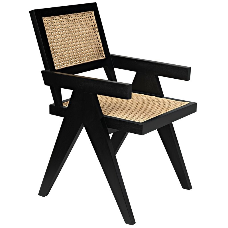 Noir Jude Solid Wood Arm Chair - Image 0