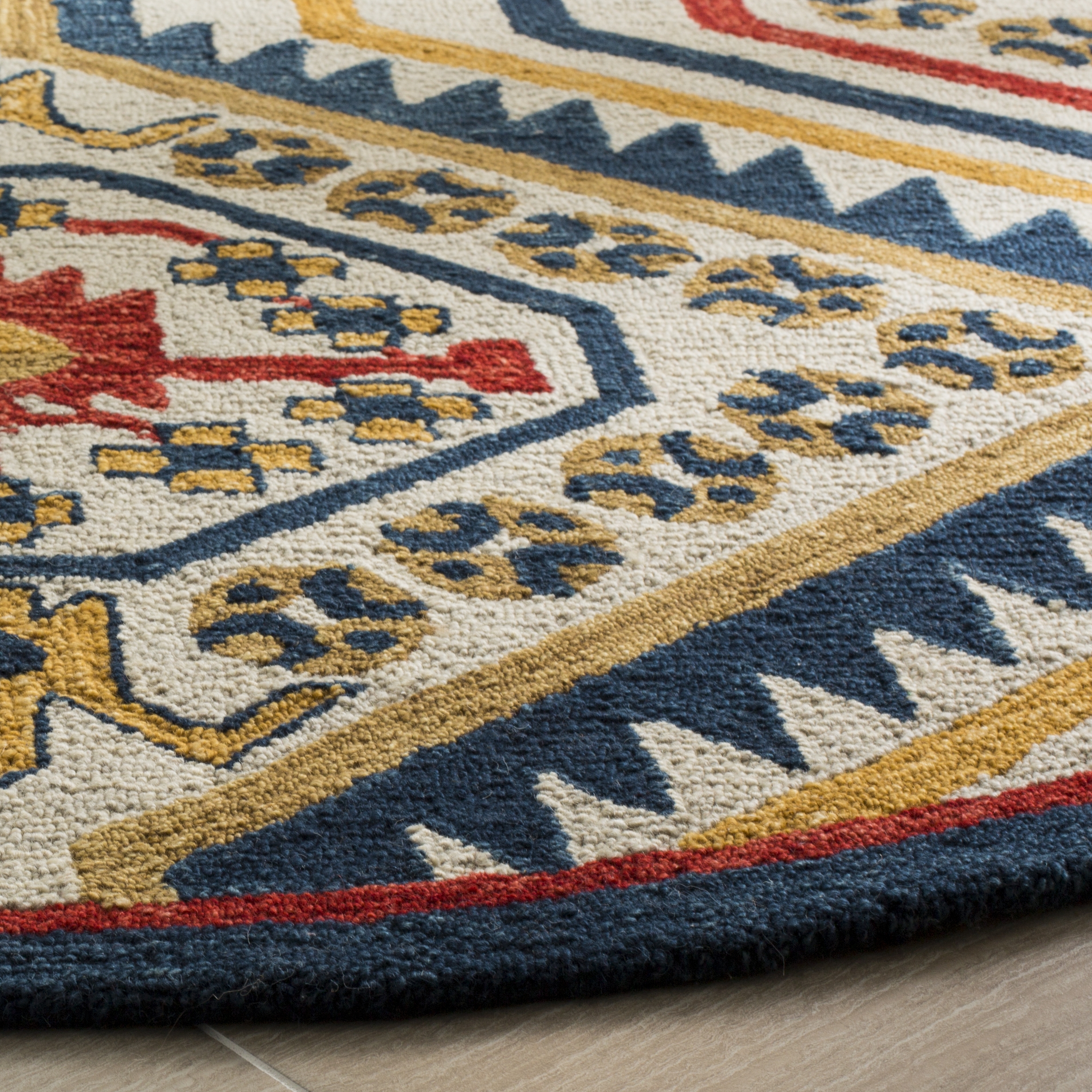 Arlo Home Hand Tufted Area Rug, APN701A, Ivory/Multi,  7' X 7' Round - Image 2