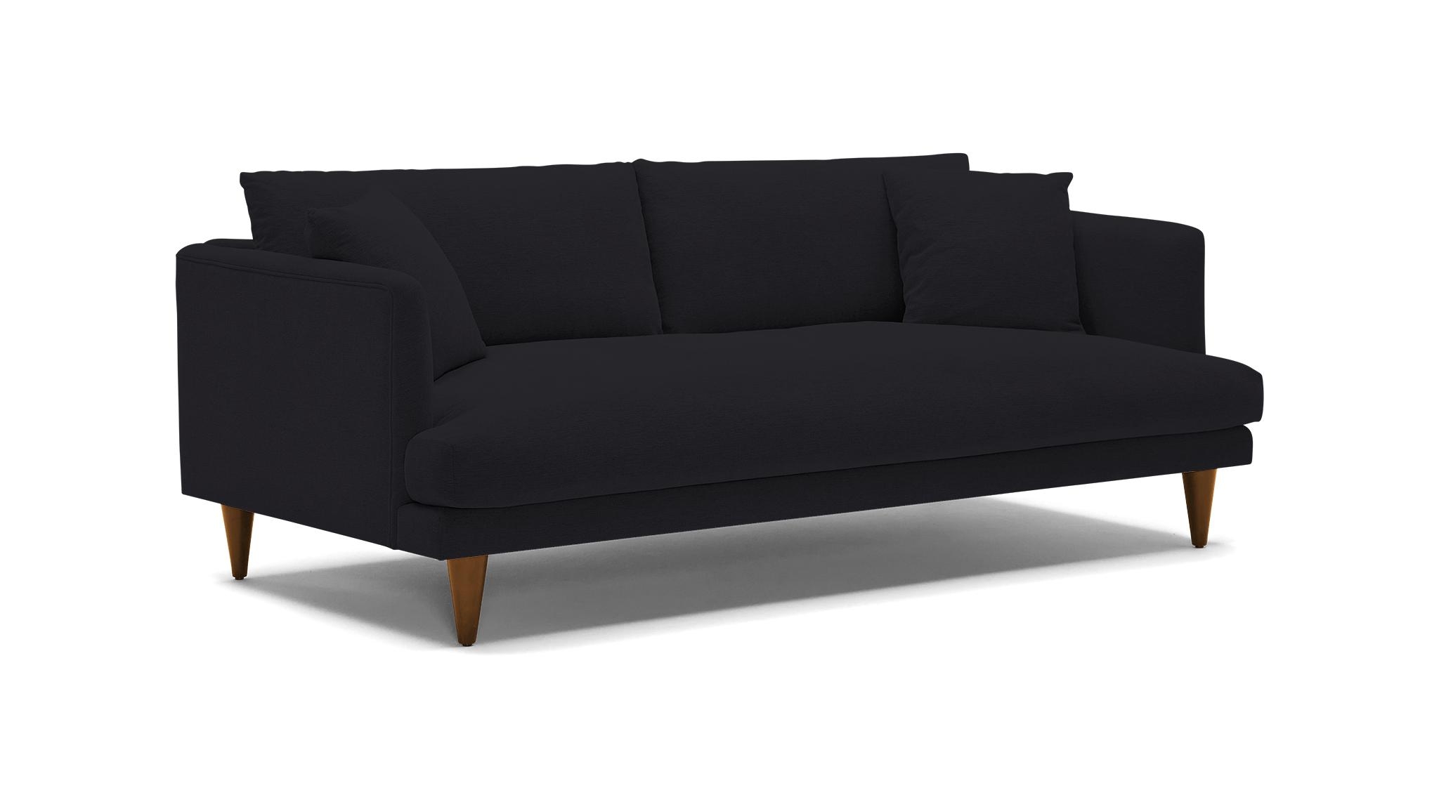 Black Lewis Mid Century Modern Sofa - Royale Gunmetal - Mocha - Cone - Image 1