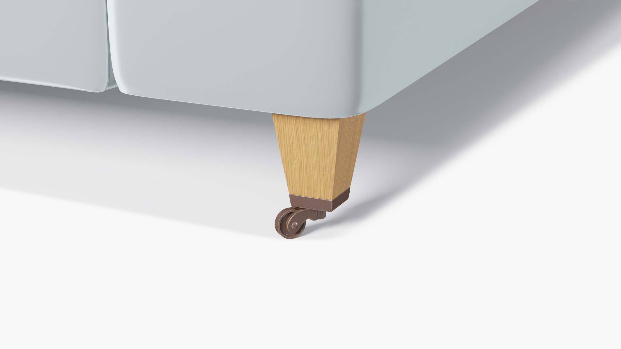 Classic Sofa, Sterling Performance Velvet, Natural with Antique Brass Caster - Image 1