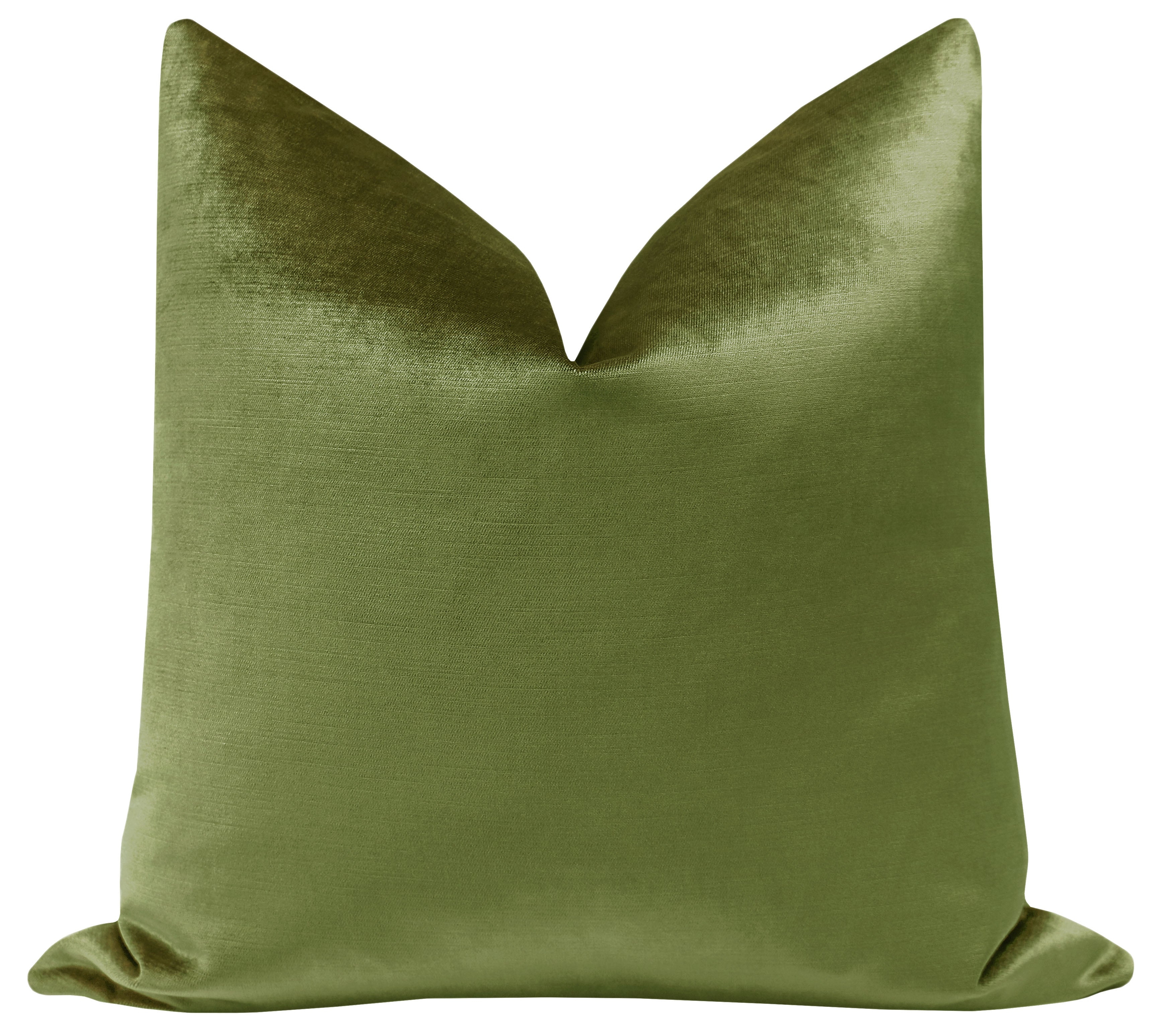FAUX SILK VELVET // OLIVE - 14" X 36" - Image 0