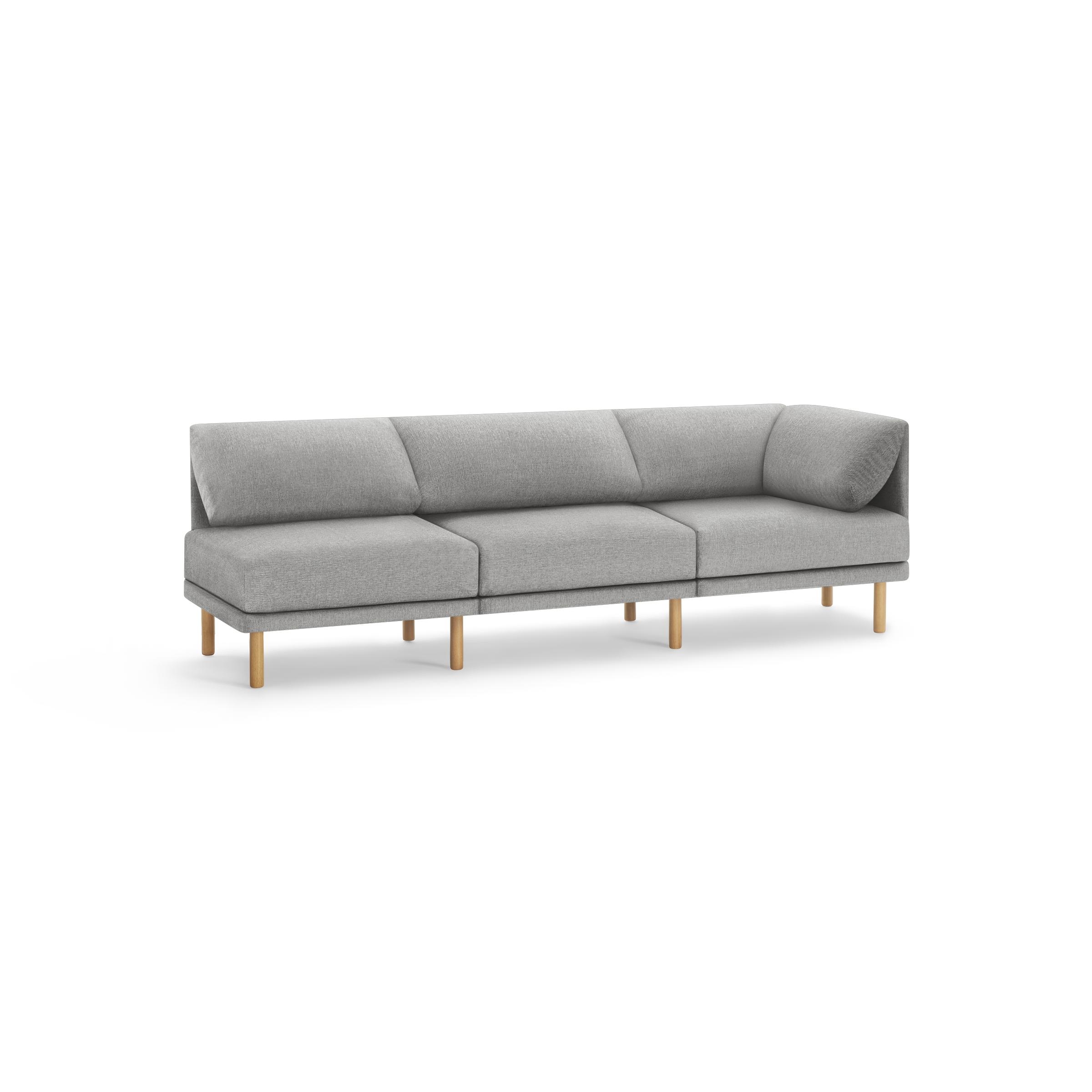 The Range 3-Piece One Arm Sofa in Stone Gray, Oak Legs - Image 0