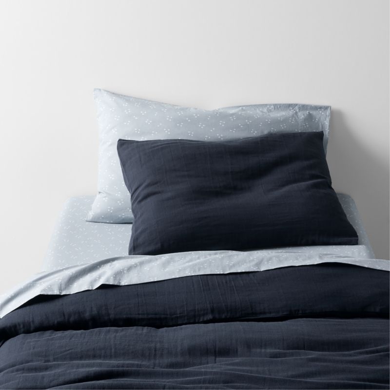 Supersoft Midnight Navy Blue Organic Cotton Gauze Kids Pillow Sham - Image 1