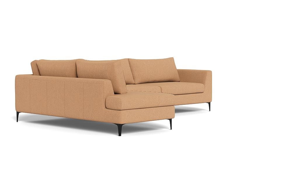 Asher Leather 3-Seat Sectional with Left Bumper - Image 1