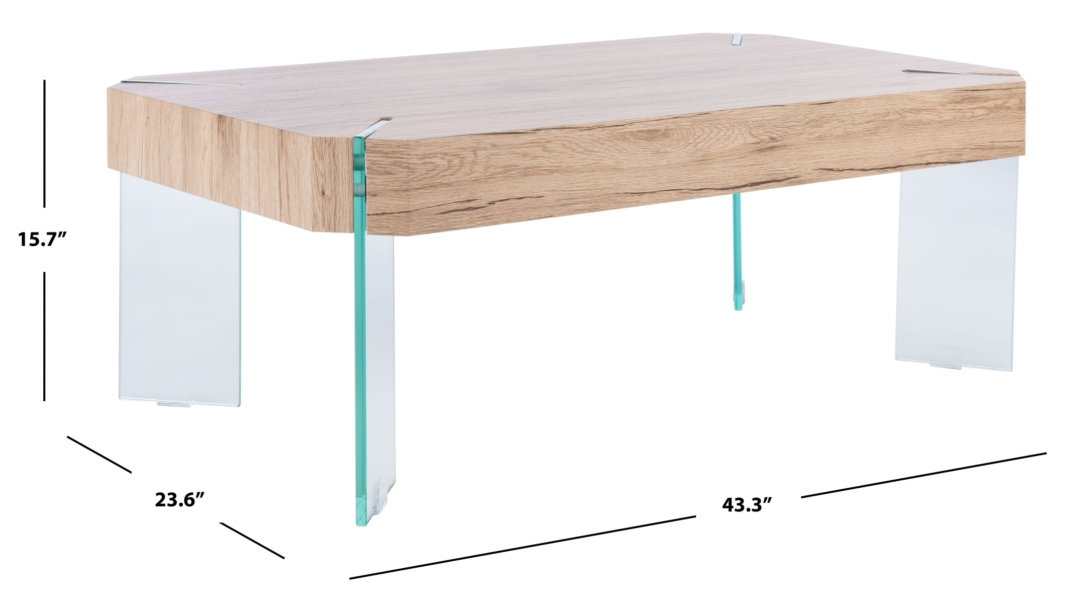 Katelyn Coffee Table - Natural / Glass - Safavieh - Image 7