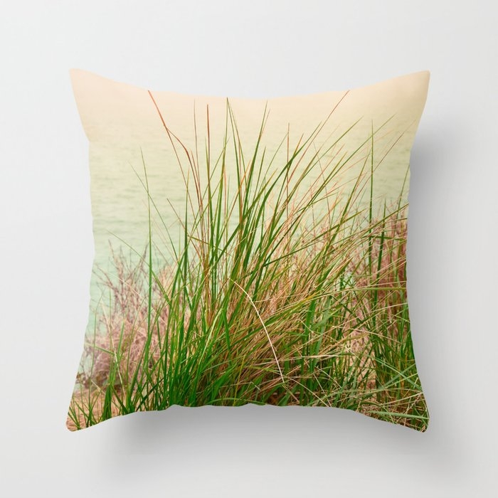 Blissful Beach Morning Couch Throw Pillow by Olivia Joy St.claire - Cozy Home Decor, - Cover (20" x 20") with pillow insert - Indoor Pillow - Image 0