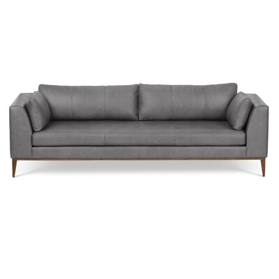 Reid 97" Wide Genuine Leather Square Arm Sofa - Image 0