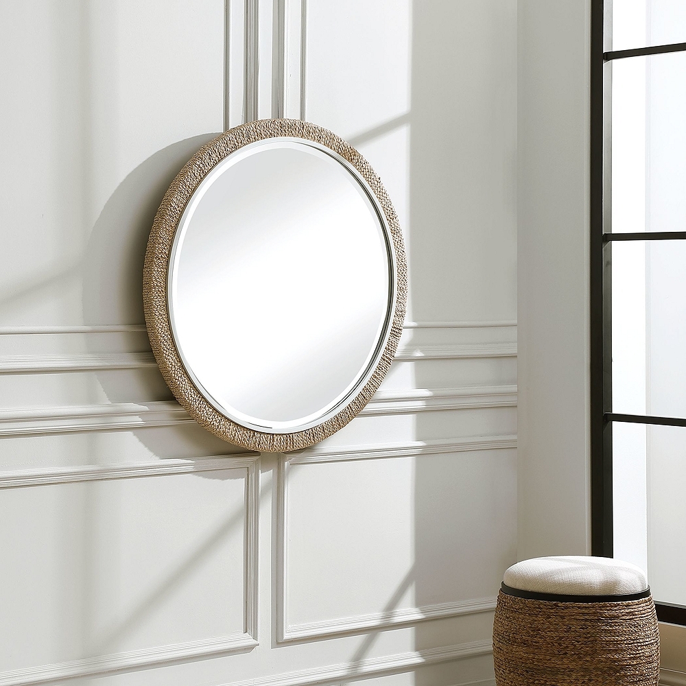 Carbet Braided Rope 39 3/4" Round Oversized Wall Mirror - Style # 88C00 - Image 0
