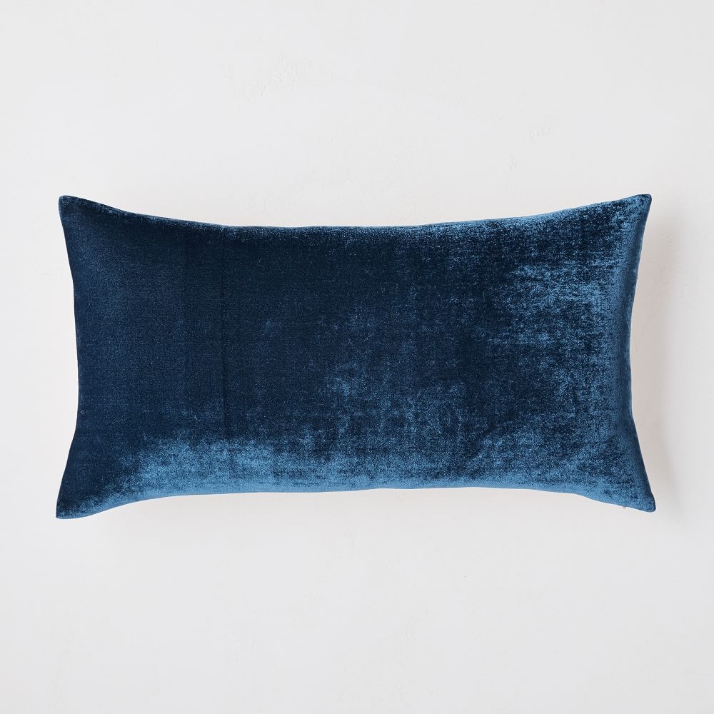 Lush Velvet Pillow Cover, 14"x26", Regal Blue - Image 0