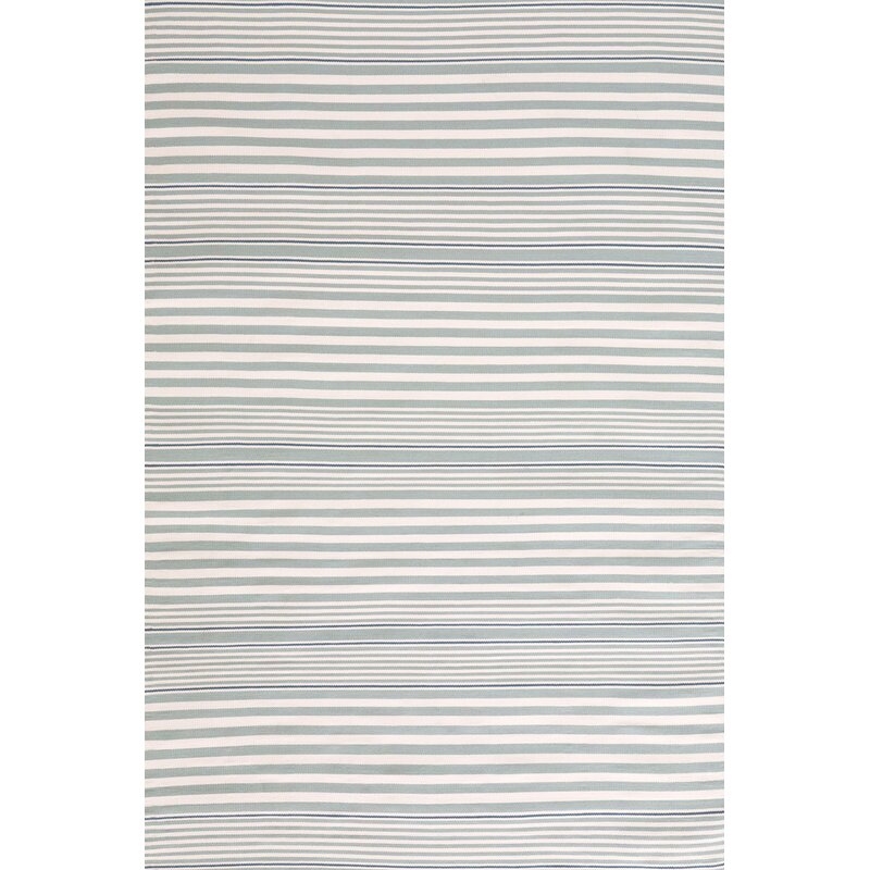 Dash and Albert Rugs Rugby Striped Handmade Flatweave Light Blue Indoor/Outdoor Area Rug - Image 0