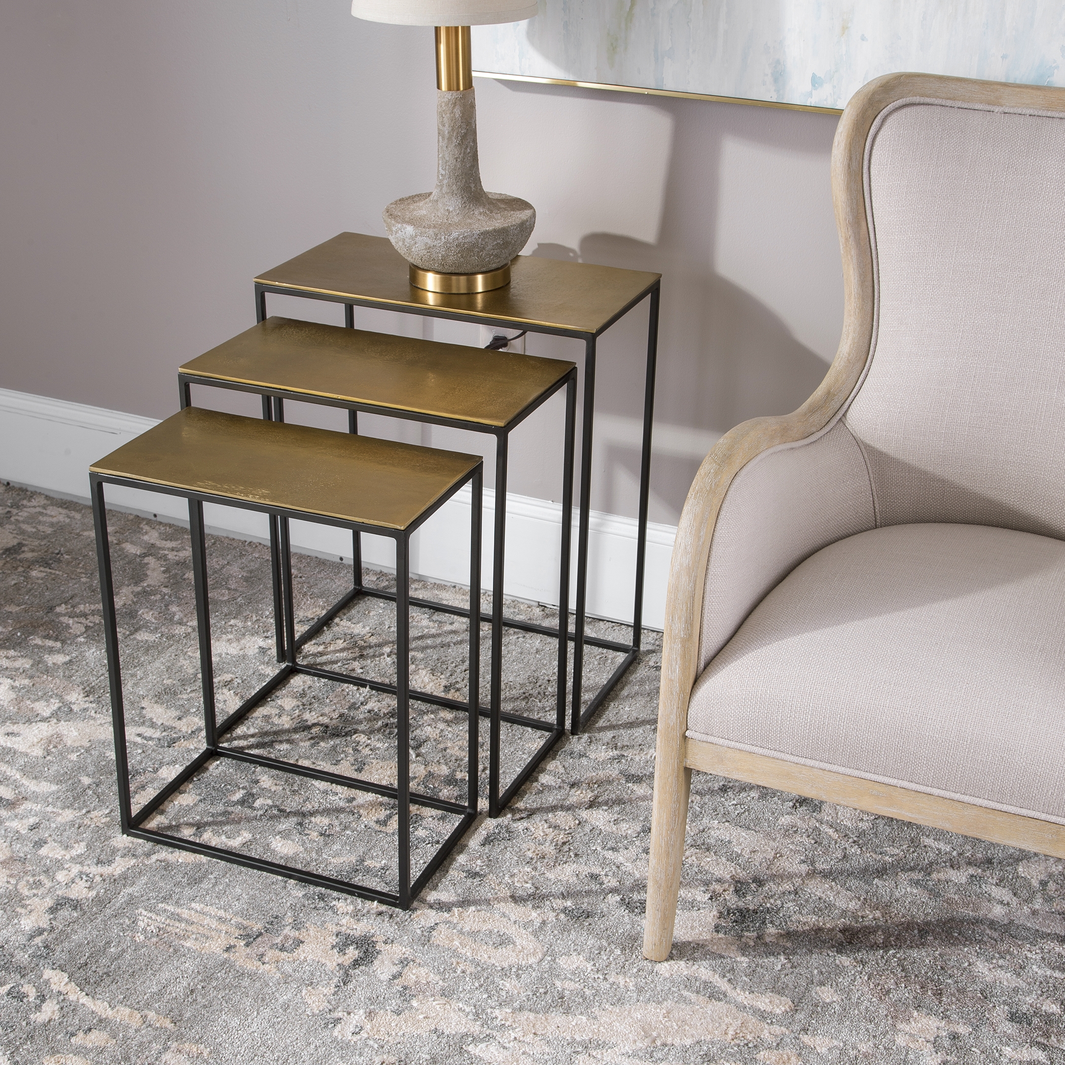Coreene Gold Nesting Tables Set/3 - Image 2