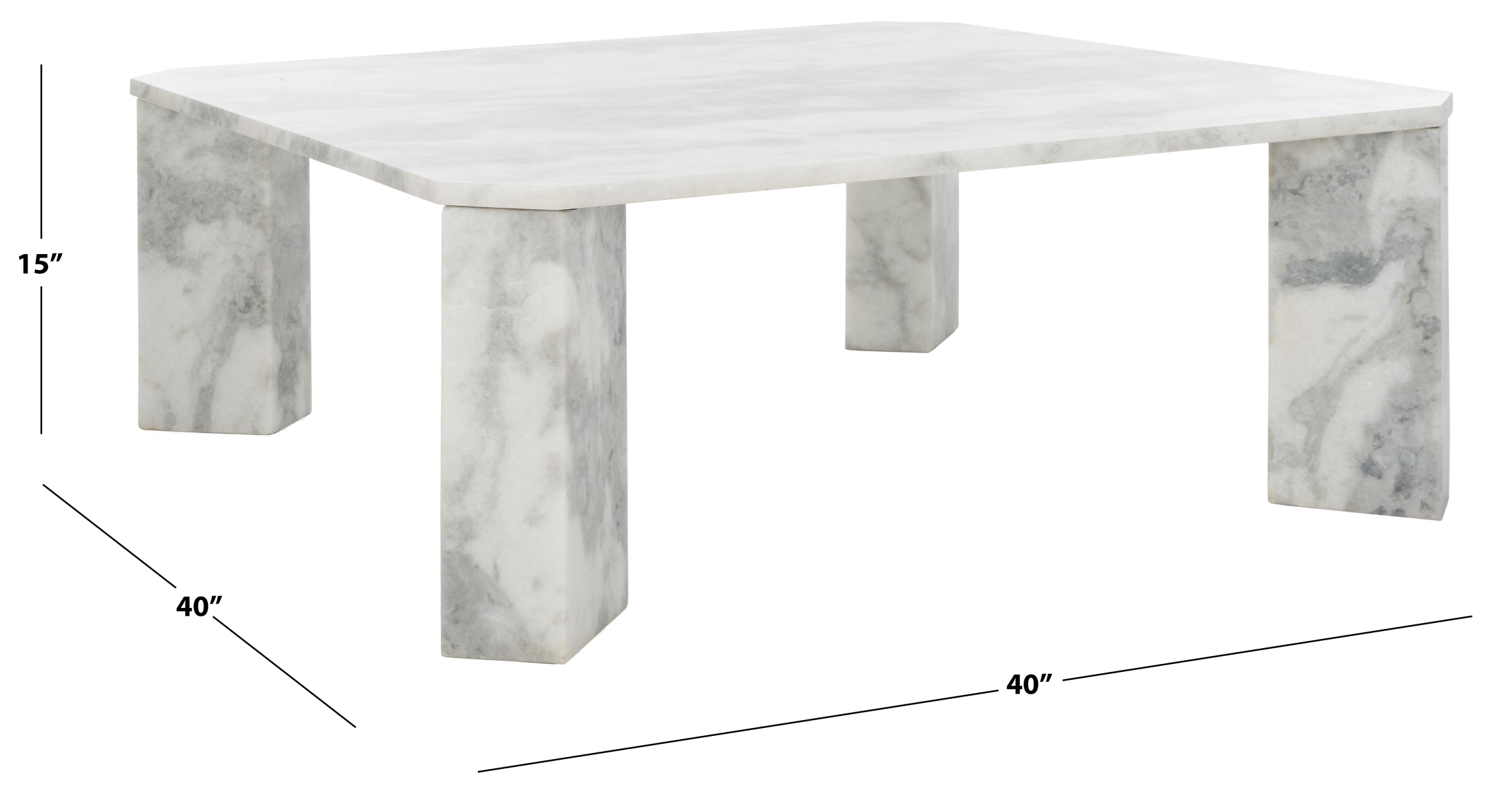 Daysi Marble Coffee Table - White - Image 7