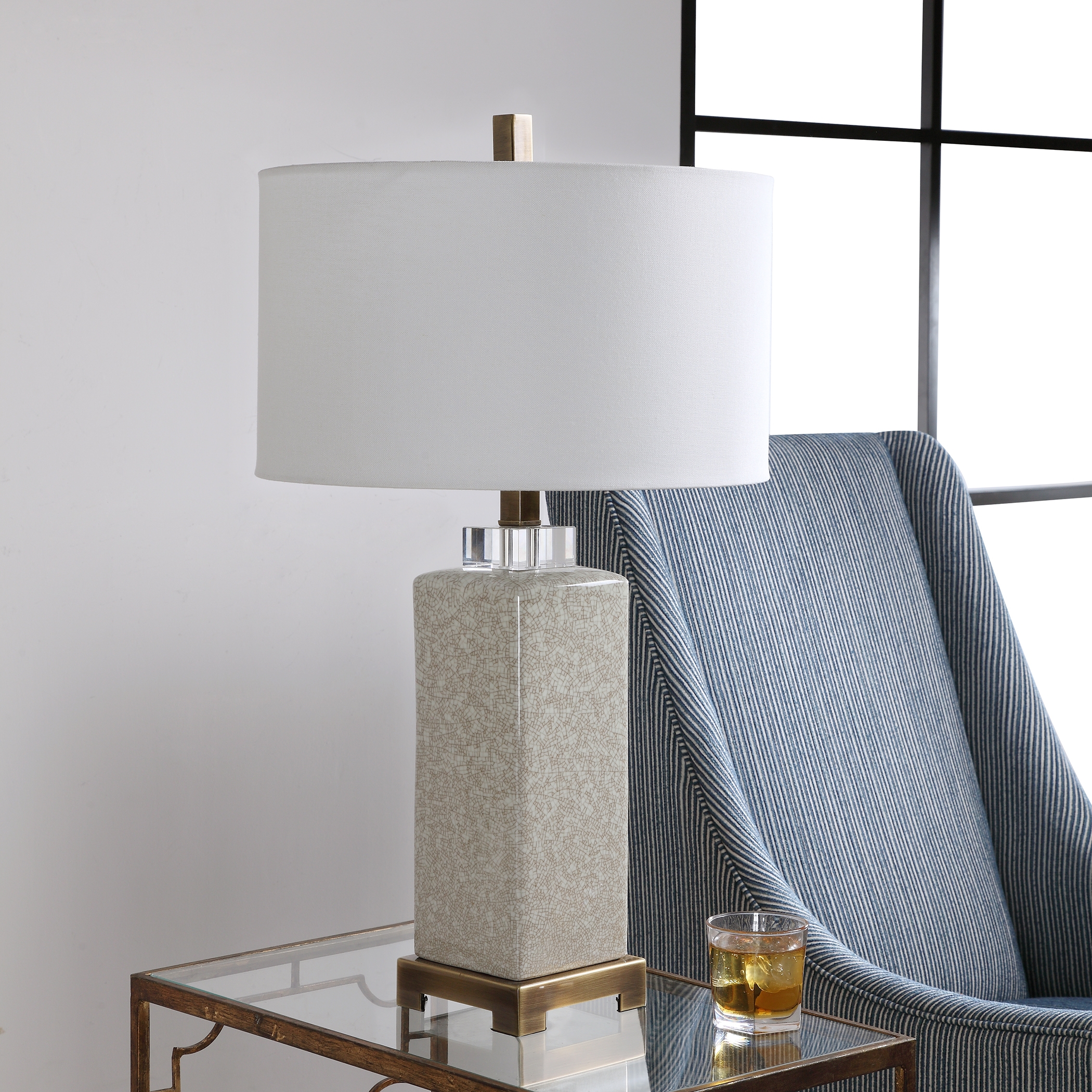 Irie Crackled Taupe Table Lamp - Image 2