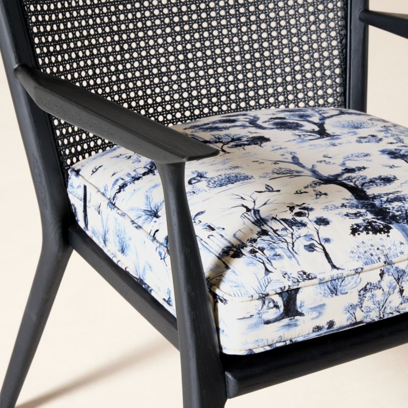 Thomas Cane Accent Chair with Landscape Fabric Cushion by Paul McCobb - Image 1