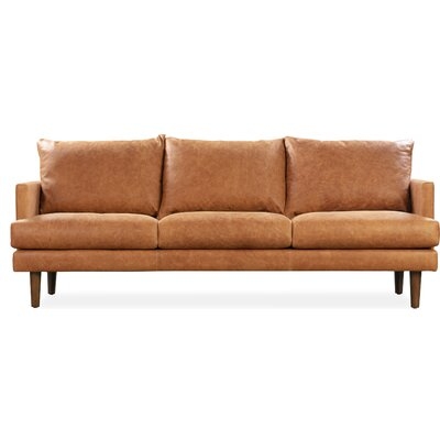 Underhill 88" Genuine Leather Square Arm Sofa with Reversible Cushions - Image 0