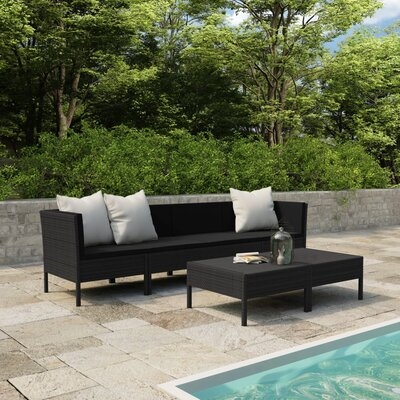 Ebern Designs 6 Piece Garden Lounge Set With Cushions Poly Rattan Gray - Image 0