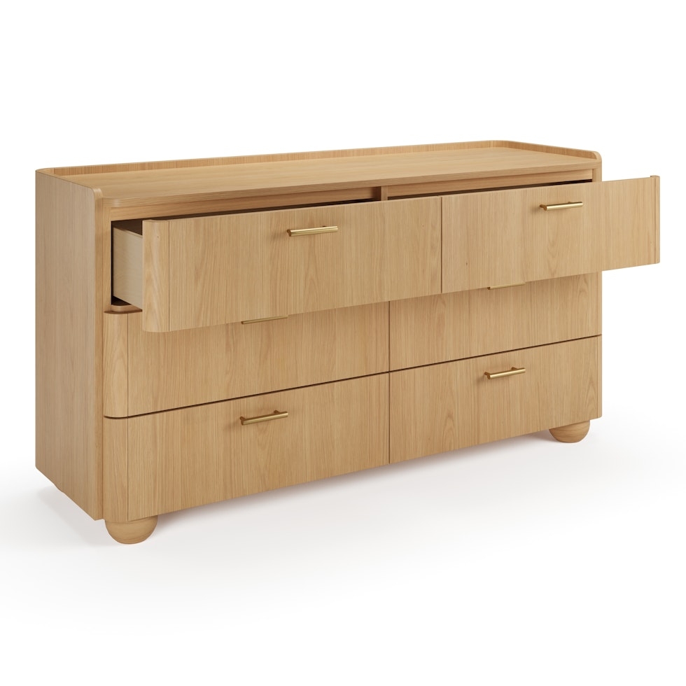 Miila 6-Drawer Double Dresser - White Oak - Image 1