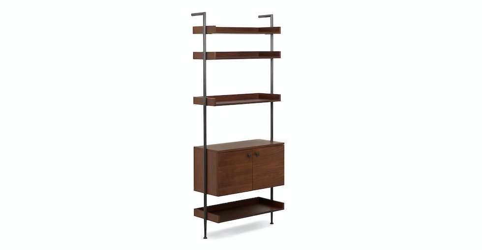 Newberry 31.25" Shelving Unit, Wide - Walnut - Image 0
