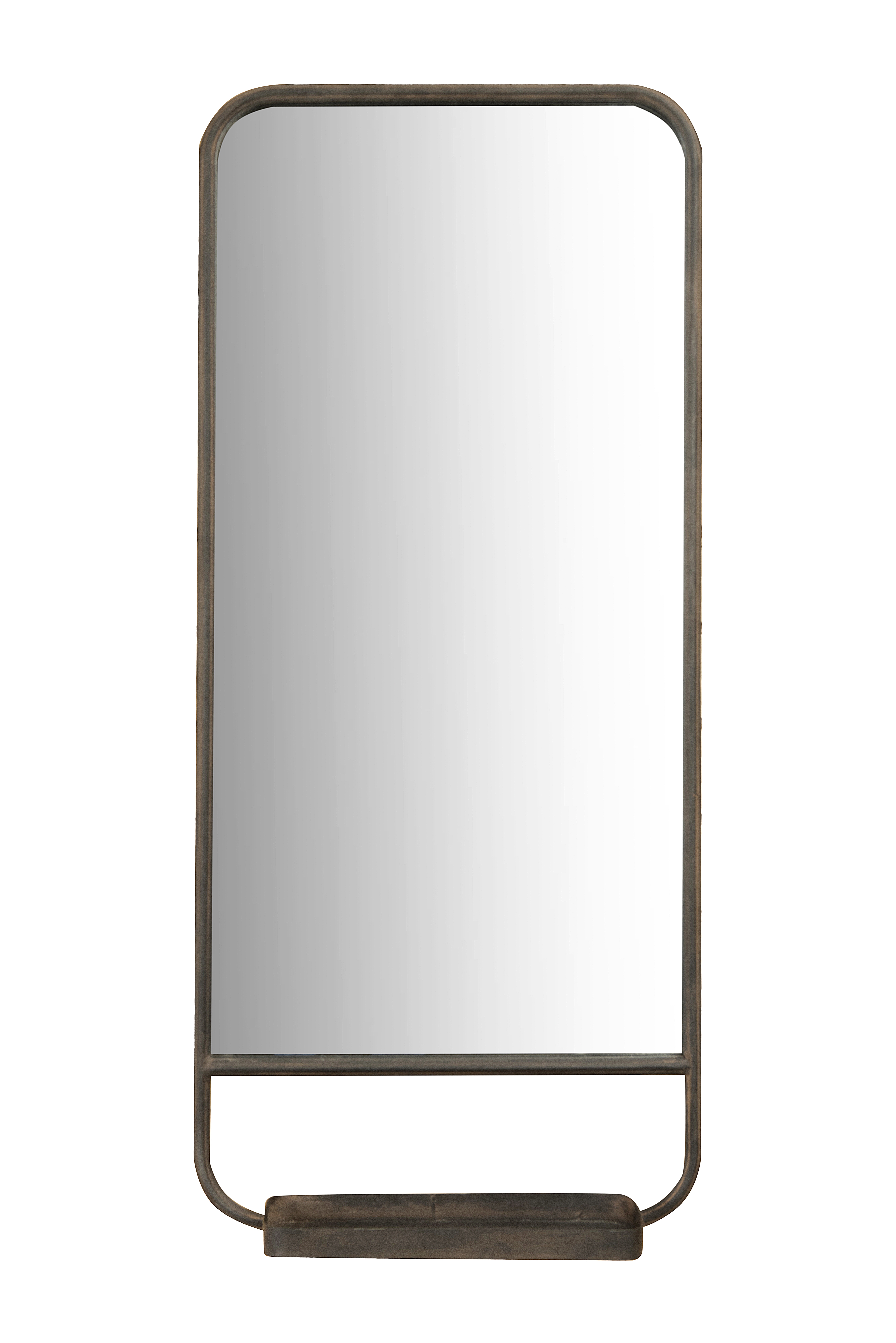 Rectangle Accent Mirror with Metal Frame & Fold Down Tray - Image 0