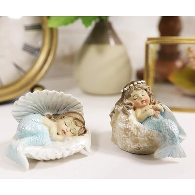 2 Piece Janzen Whimsical Nautical Sea Sleeping Mergirls Figurine Set - Image 0