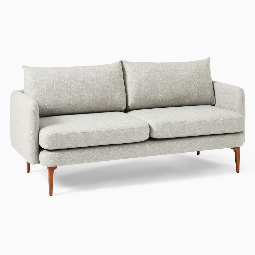 Auburn 70 Sofa, Silver, Twill, Cool Walnut - Image 0