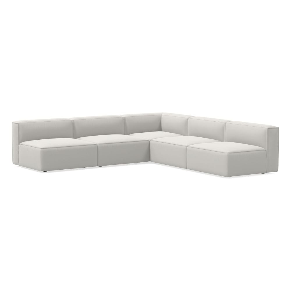 Remi Sectional Set 03: Armless Single, Corner, Armless Single, Memory Foam, Sierra Leather, Snow, Concealed Support - Image 0
