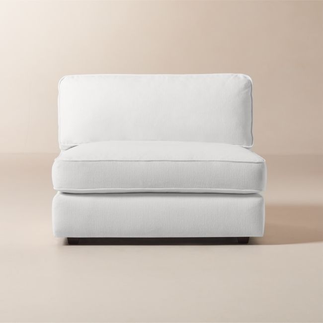 Malea White Performance Fabric Armless Chair - Image 0