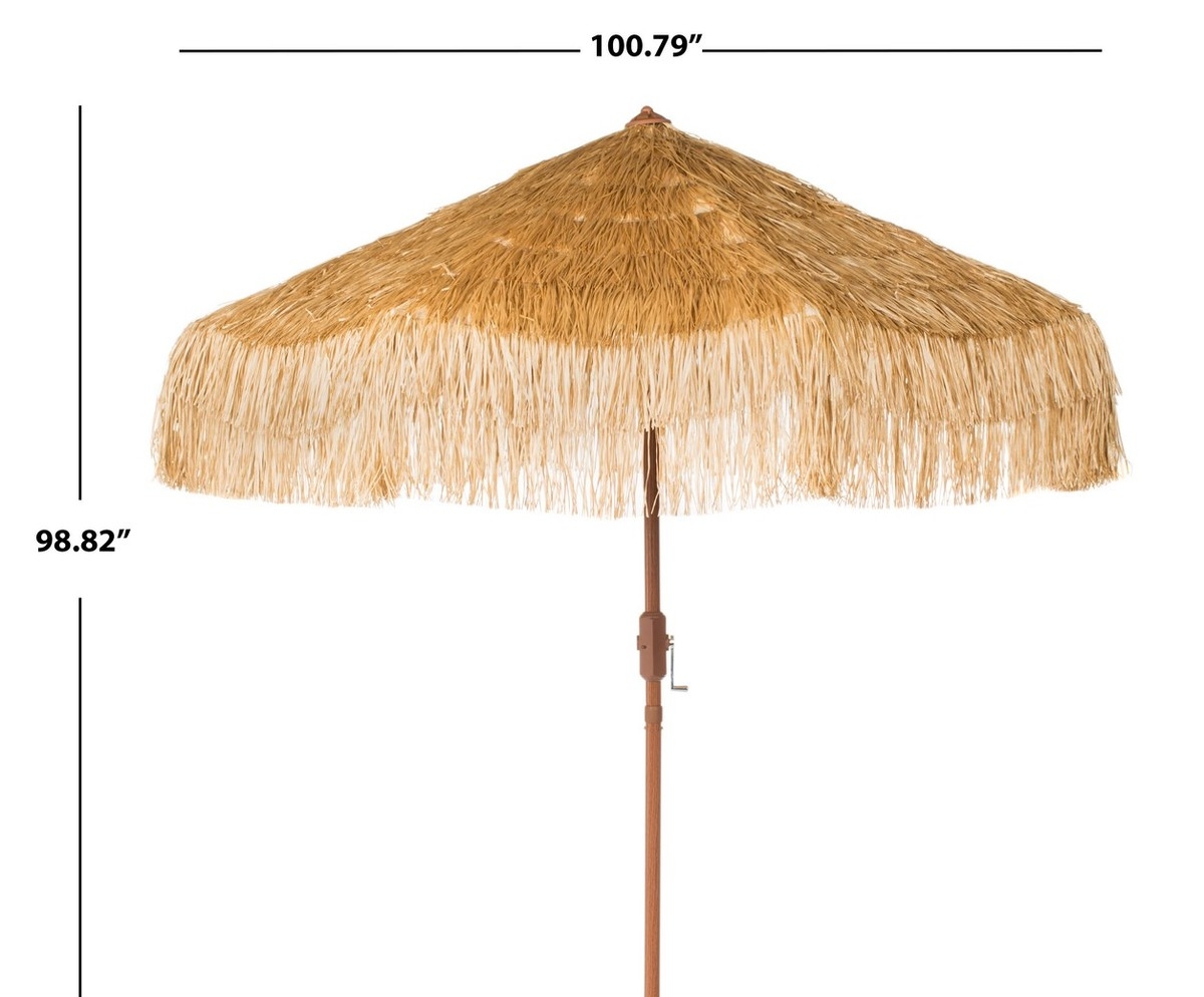 Tiki 9Ft Crank Umbrella - Brown - Safavieh - Image 5