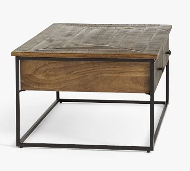 Sanford Rectangular Coffee Table, Cobble Brown - Image 1