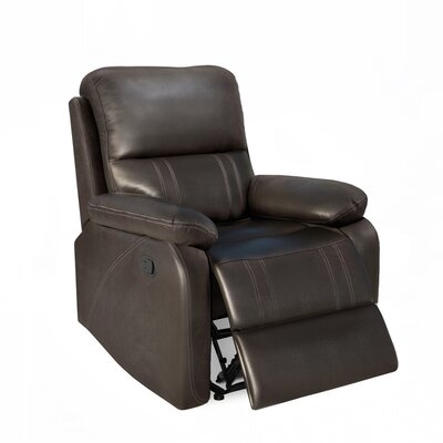 Recliner Chair With Padded Seat - Faux Leather Home Theater Seating - Manual Bedroom & Living Room Chair Reclining Sofa - Image 0