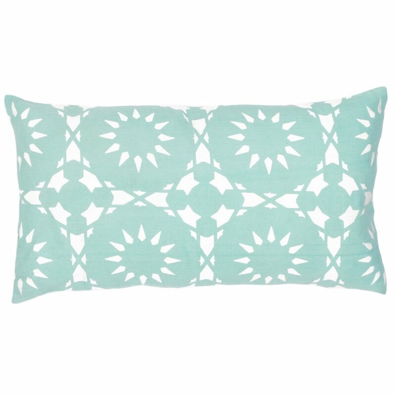 Allem Studio Casablanca Linen Lumbar Pillow Color: Seafoam - Image 0