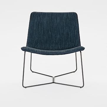 Slope Lounge Chair, Performance Coastal Linen, Platinum, Charcoal - Image 5