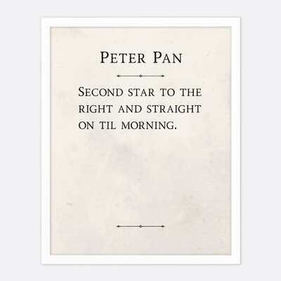 Peter Pan Second Star - Unframed Wall Art Print - Image 0