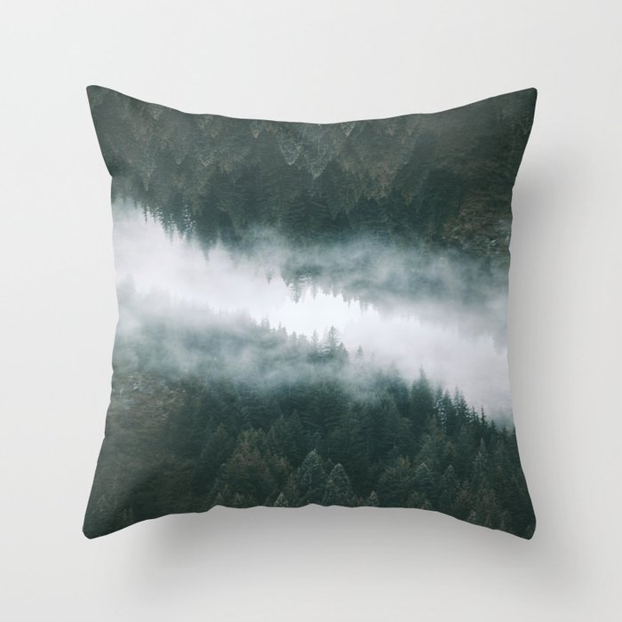Forest Reflections Iv Couch Throw Pillow by Hannah Kemp - Cover (16" x 16") with pillow insert - Indoor Pillow - Image 0