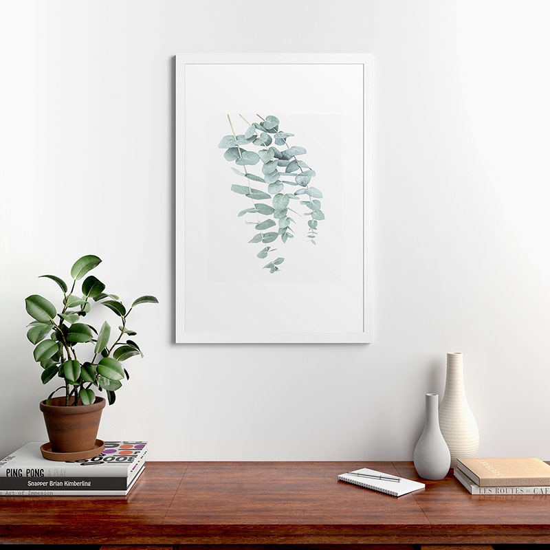 Mint Eucalyptus Ii by Sisi and Seb - Framed Art Print Classic White 24" x 36" - Image 1