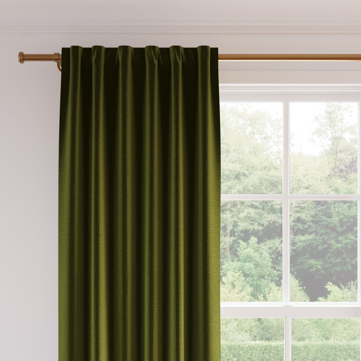 Velvet Curtain, Sage Performance Velvet, 50" x 108", Unlined - Image 1