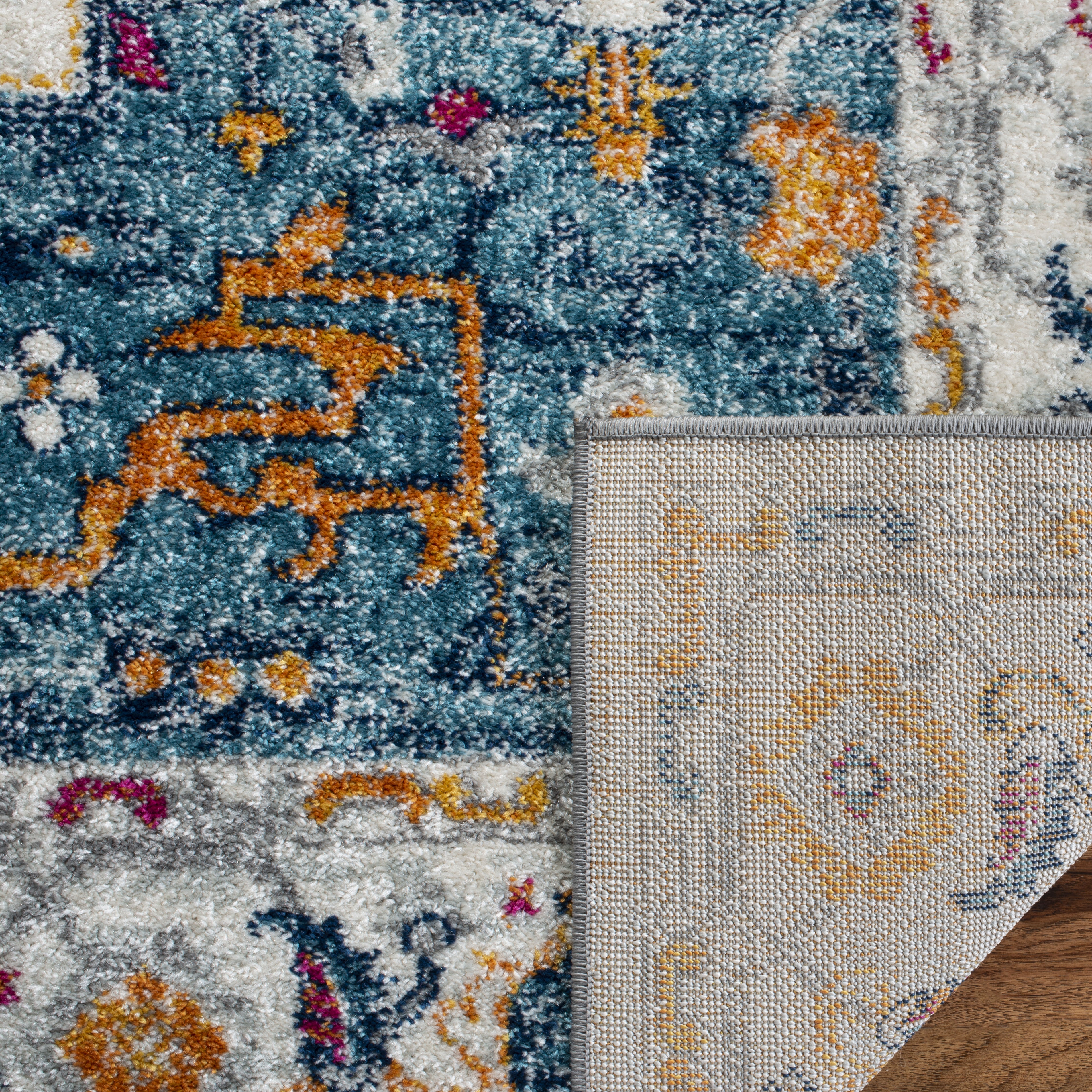 Arlo Home Woven Area Rug, MAD156K, Turquoise/Ivory,  9' X 12' - Image 3