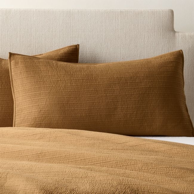 Demar Organic Cotton Sateen Smoked Amber King Pillow Shams Set of 2 - Image 0